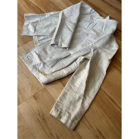 Lafayette 148 open front Jacket draped neck linen blend womens - Picture 5 of 12